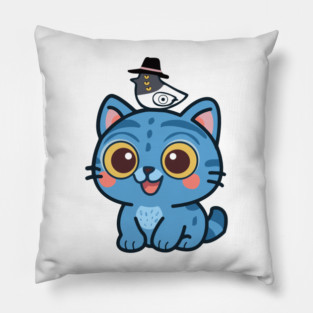 Derpy Cat And Sussy Bird Chibi Kpop Demon Hunters Pillow