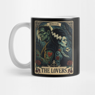 Frankenstein Bride Lovers Vintage Horror Tarot Card Mug