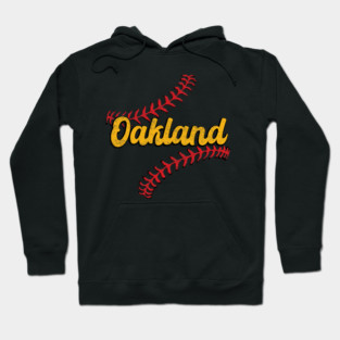 Retro Oakland Athletics Stripe Ball Hoodie