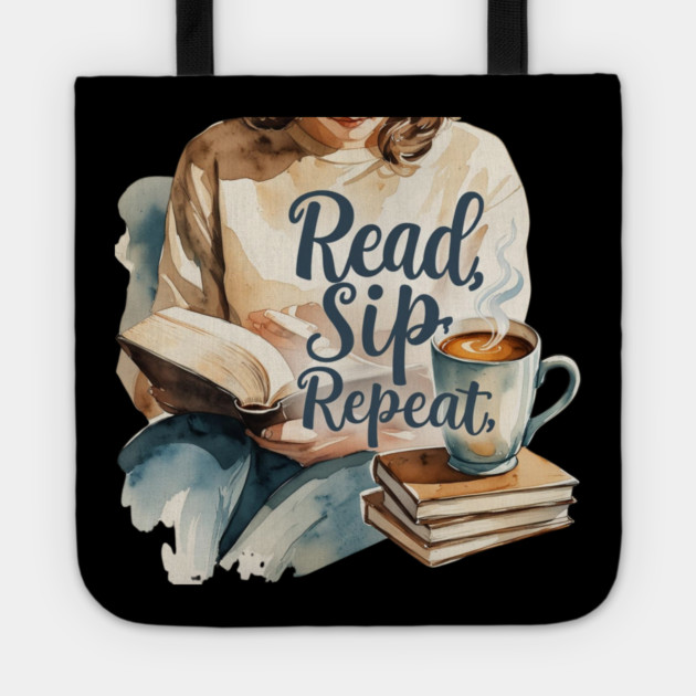 Read Sip Repeat Book and Coffee Ritual Tote by SR8891