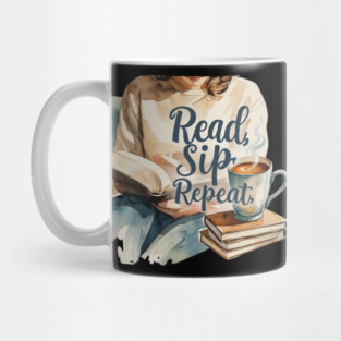 Read Sip Repeat Book and Coffee Ritual Mug