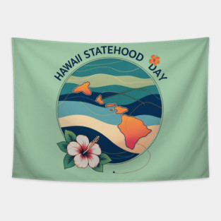 Celebrate Hawaii Statehood Day Tapestry