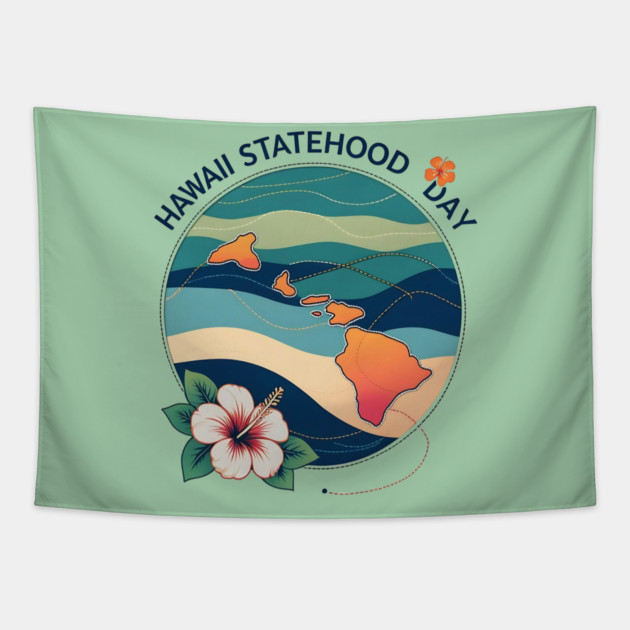 Celebrate Hawaii Statehood Day Tapestry by stitchloom