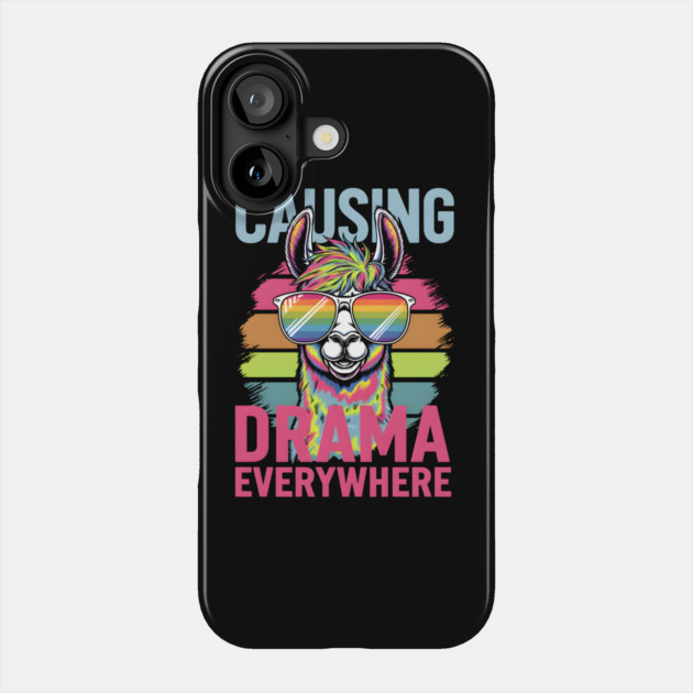 Causing Drama Everywhere Llama Phone Case by MakerMind8.2