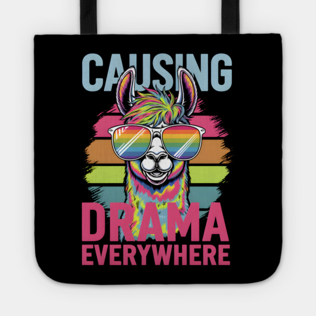 Causing Drama Everywhere Llama Tote by MakerMind8.2
