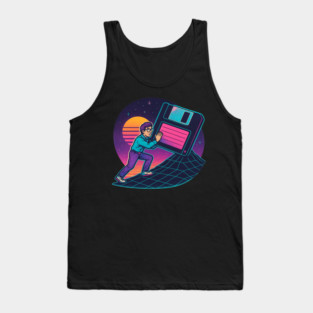 Sisyphus Vaporwave Shirt – Funny Retro Tech Floppy Disk Aesthetic Meme Tee Tank Top