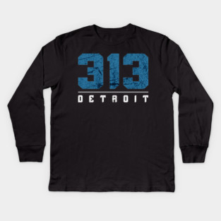 313 Detroit Kids Long Sleeve T-Shirt