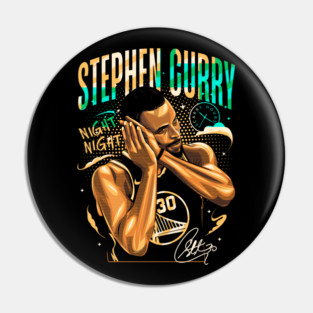 Steph Curry Golden State Warriors Night Night Celebration Design Pin