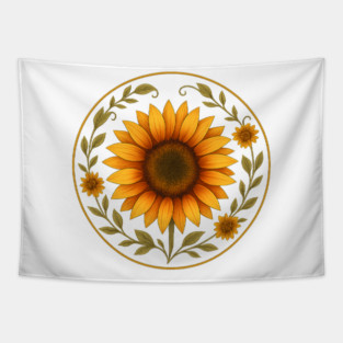 Gift for Sunflower Lovers / Floral Design of Joy and Optimism Tapestry
