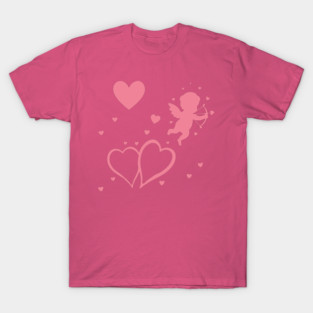 Cupid and Hearts Valentine’s Day Design – Romantic Love Gift Art T-Shirt
