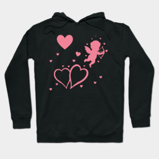 Cupid and Hearts Valentine’s Day Design – Romantic Love Gift Art Hoodie