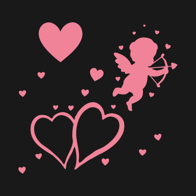 Cupid and Hearts Valentine’s Day Design – Romantic Love Gift Art by DonWillisJrArt