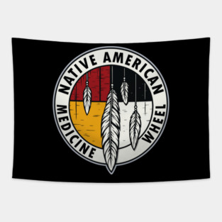 Sacred Medicine Wheel Native American Symbol Tapestry