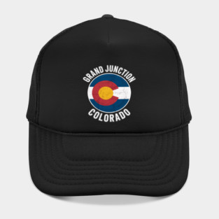 Grand Junction Colorado Flag Circle Black Text Hat