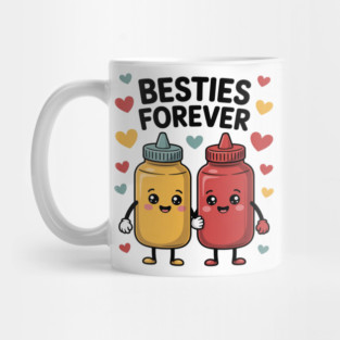 Kawaii Ketchup and Mustard BFF Matching Best Friend Mug