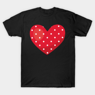 Valentine's Day, Red Hearts, Polka Dots, Love T-Shirt