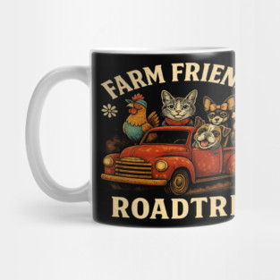 Farm Pickup Truck with Farm Animals Farmer's Wife Cow Girl Mug