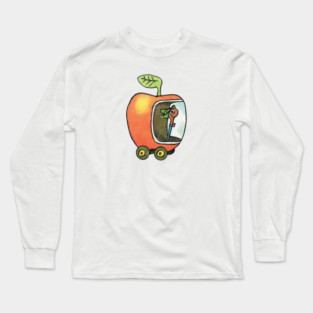 Vintage Style Worm in apple car Long Sleeve T-Shirt