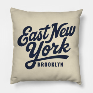 East NY Hood Pride - Brooklyn Neighborhood Typography Art Pillow