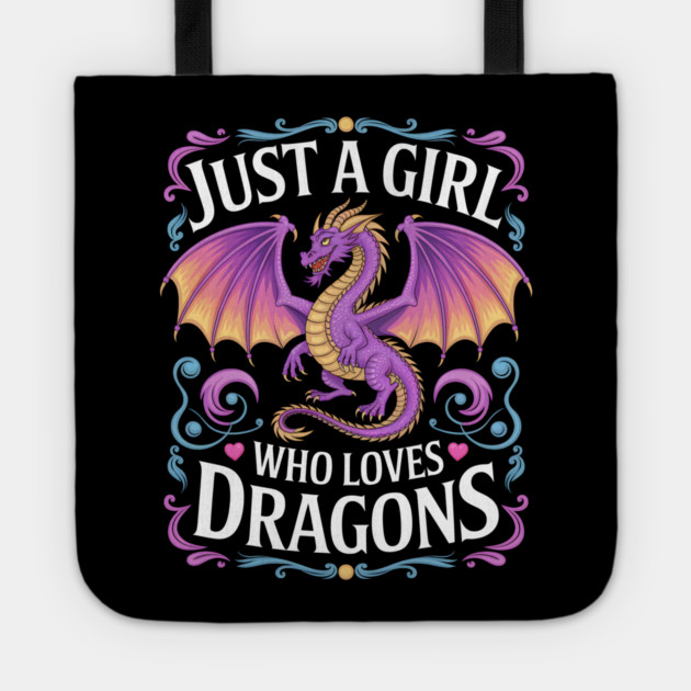 Just a Girl Who Loves Dragons Tote by MakerMind8.2
