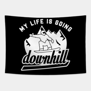 Downhill Snowboarding Tapestry