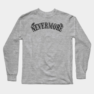 Vintage Nevermore Logo Tee – Wednesday Addams (Black Text) Long Sleeve T-Shirt