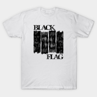 Black flag band merchandise ink draw illustration artwork T-Shirt