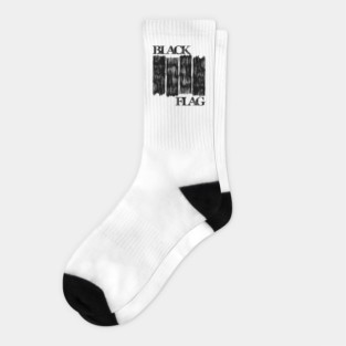 Black flag band merchandise ink draw illustration artwork Socks