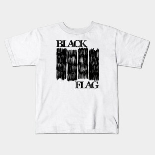 Black flag band merchandise ink draw illustration artwork Kids T-Shirt