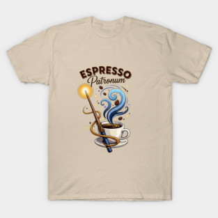 Espresso Patronum – Caffeine Spell Coffee Lover Design – Magical Brew Humor for Wizards & Baristas T-Shirt
