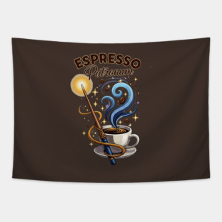 Espresso Patronum – Caffeine Spell Coffee Lover Design – Magical Brew Humor for Wizards & Baristas Tapestry