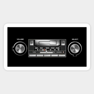 Retro Car Stereo Cassette Player Sticker