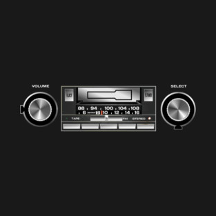 Retro Car Stereo Cassette Player T-Shirt