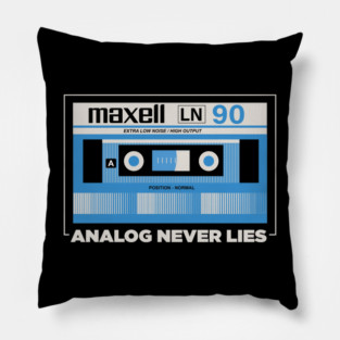 Analogue Never Lies Vintage Cassette Tape Pillow