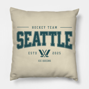 Seattle Hockey Team Retro Logo Pillow