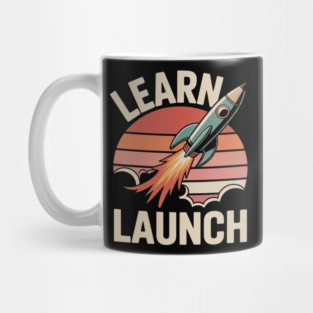 Learn and Launch with Retro Rocket Mug