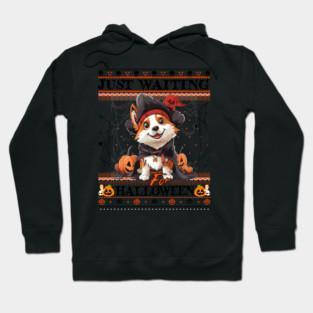Cute Pembroke Welsh Corgi Halloween Ugly Sweater Hoodie