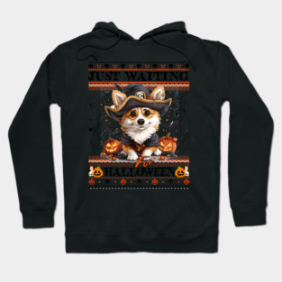 Cute Pembroke Welsh Corgi Halloween Ugly Sweater Hoodie