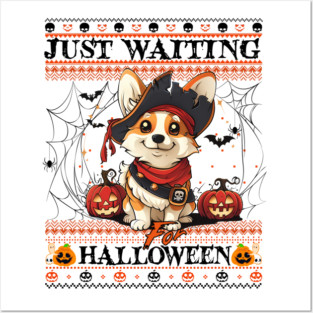 Cute Pembroke Welsh Corgi Halloween Ugly Sweater Posters and Art