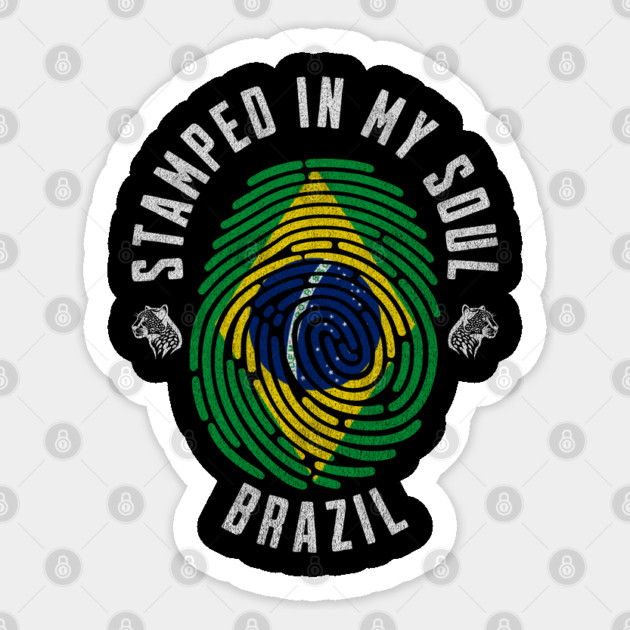 Stamped in My Soul Brazil Flag Design Brazilian Pride Sticker by Yesteeyear