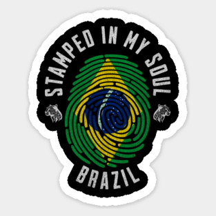 Stamped in My Soul Brazil Flag Design Brazilian Pride Magnet