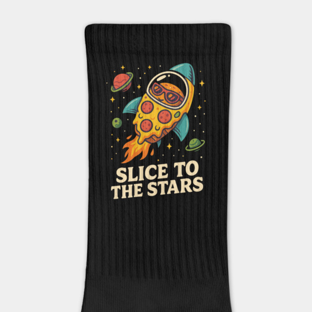 Slice to the Stars Funny Space Pizza Rocket Design by Anne Lee