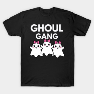 Ghoul Gang – Cute Ghosts with Bows Halloween Design T-Shirt