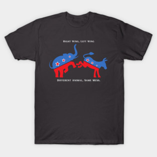 Left Wing, Right Wing. Different Animal, Same Mess T-Shirt