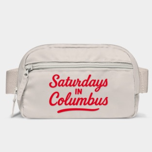 Saturdays in Columbus – Bold Red Script Design Bag
