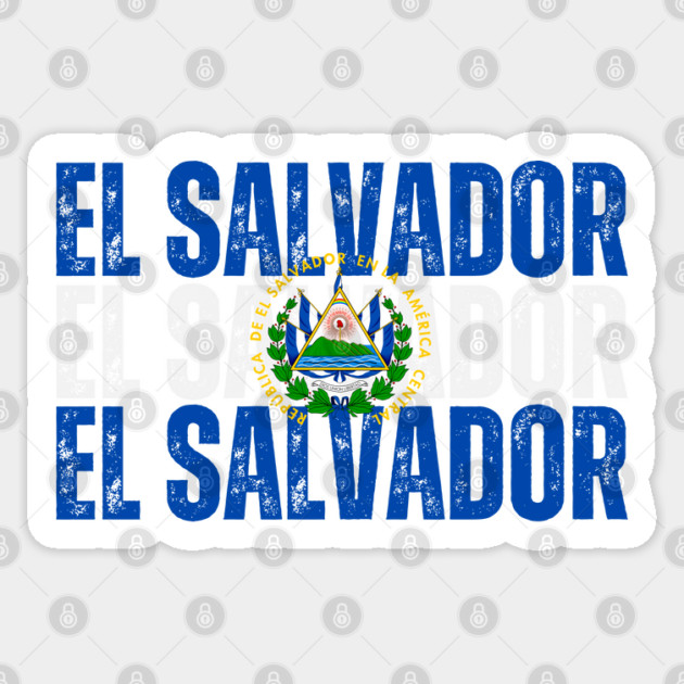 El Salvador flag, bandera salvadoreña Sticker by eka123