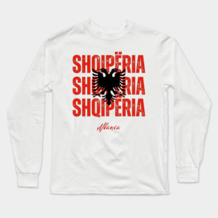 Albania flag, albanian flag Long Sleeve T-Shirt