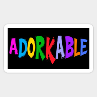 Colorfully Adorkable, fun funny dork nerdish geek design Sticker