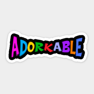 Colorfully Adorkable, fun funny dork nerdish geek design Sticker