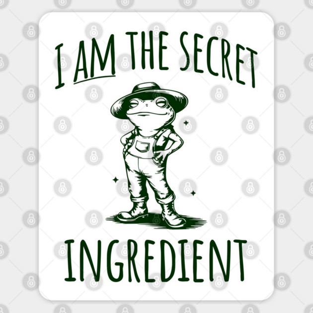 Funny Frog "I AM The Secret Ingredient" Sarcastic vintage design Sticker by Luxinda